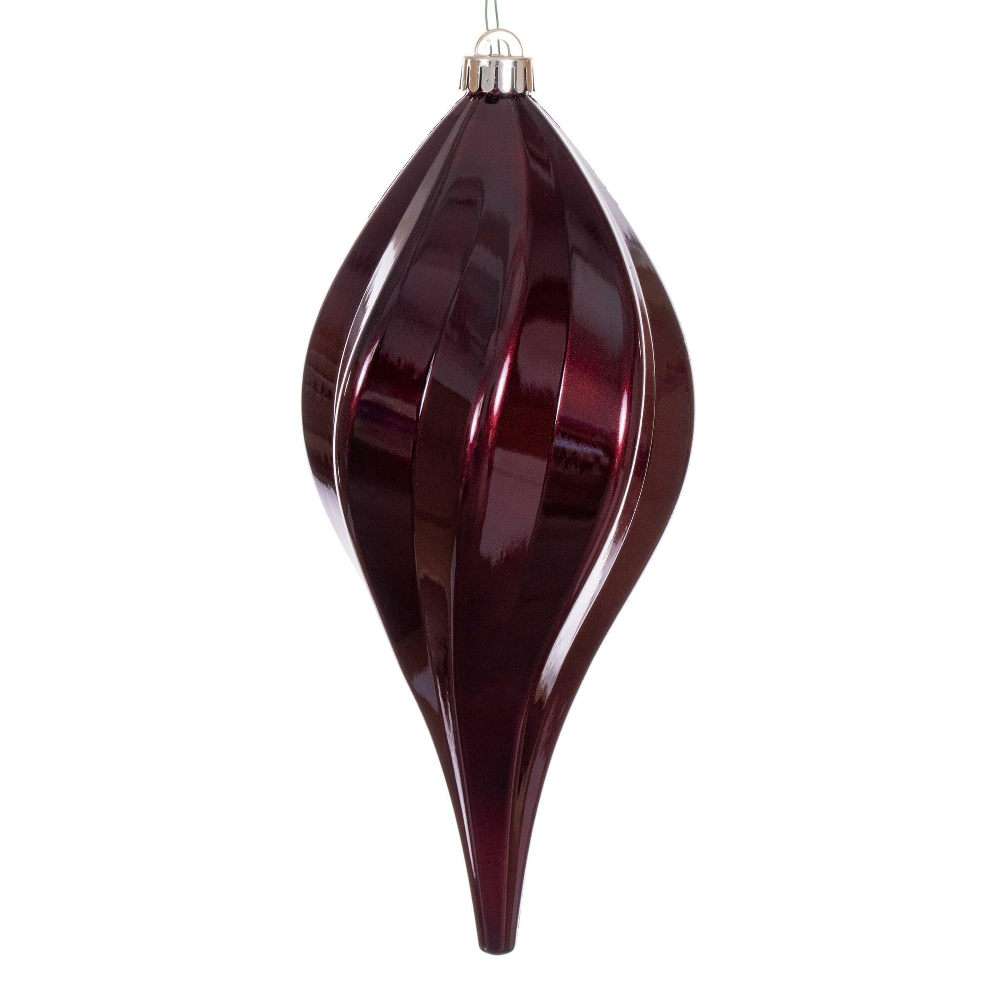 Casafoyer 12” Burgundy Candy Swirl Drop Drilled UV - (Pack Of 2)