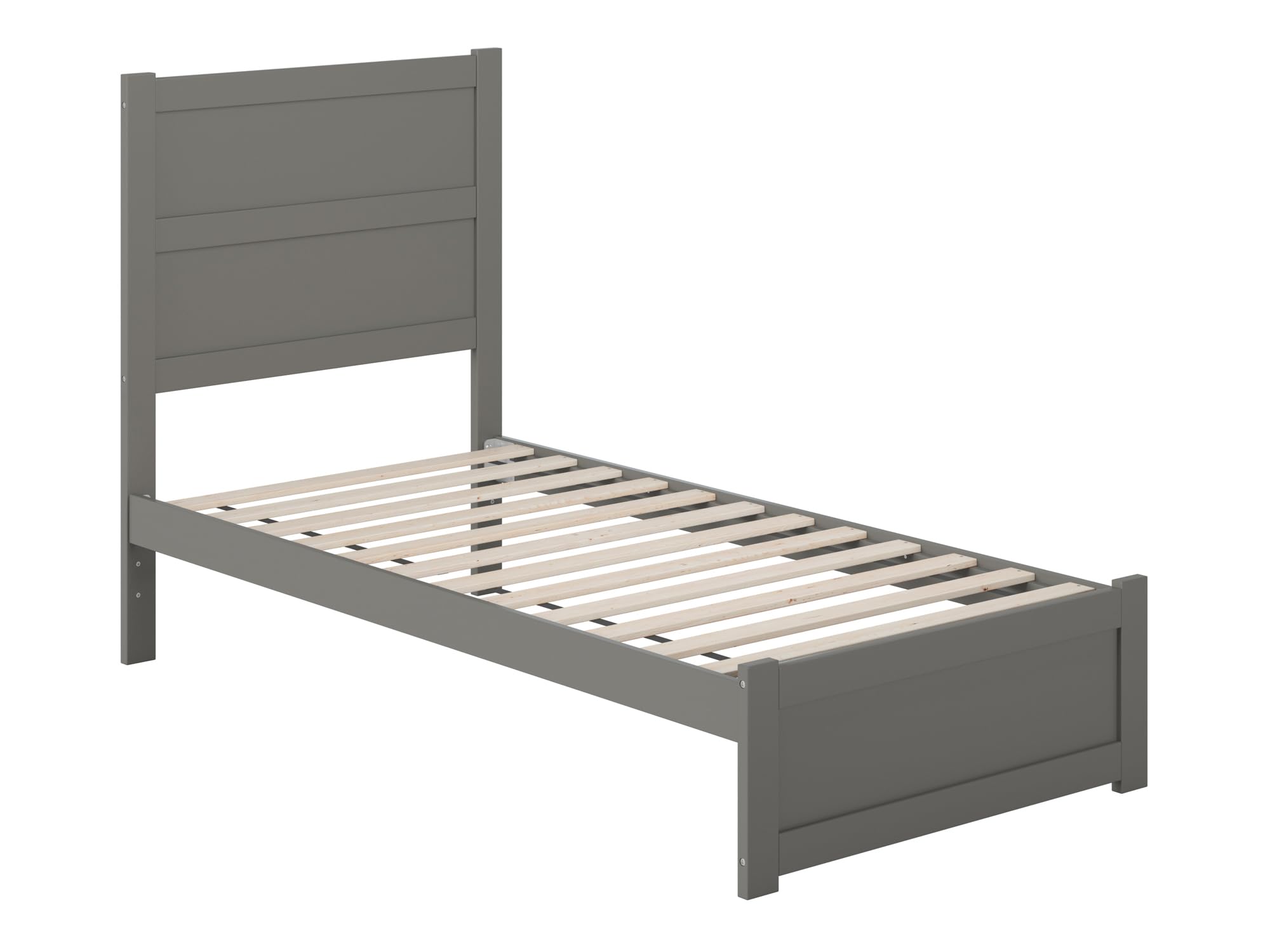 NoHo Twin Platform Bed with Matching Footboard in Grey