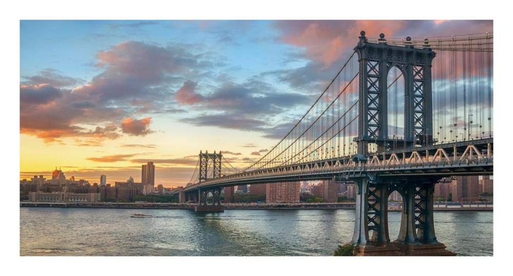 Manhattan Bridge at sunset, NYC-Paper Art-26x14”