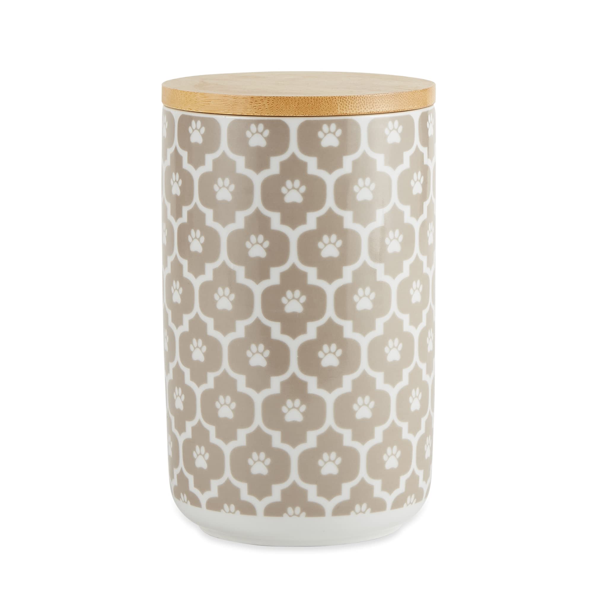 Bone Dry Lattice Collection Pet Bowl & Canister, Treat Canister, 4X65 Inches, Stone