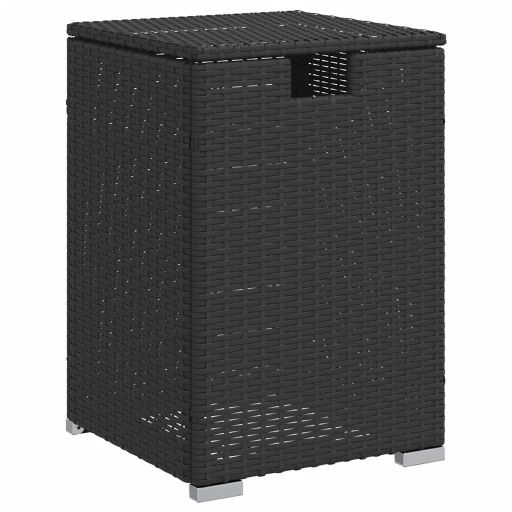 vidaXL Propane Tank Cover Table Black 15.7x15.7"x23.6" Poly Rattan"
