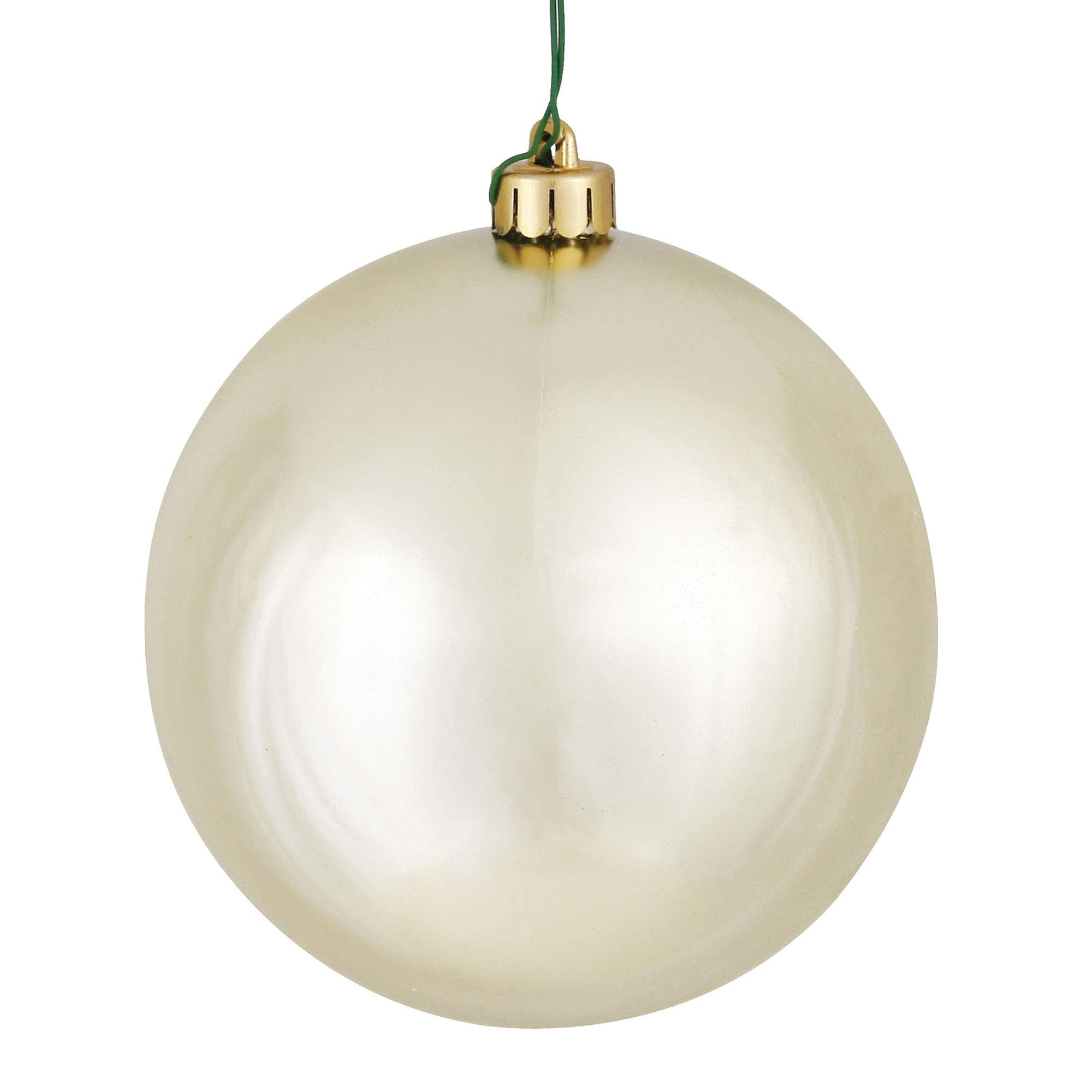 Casafoyer  8” Champagne Shiny Ball UV Drilled Cap - N592038DSV - (Pack Of 2)