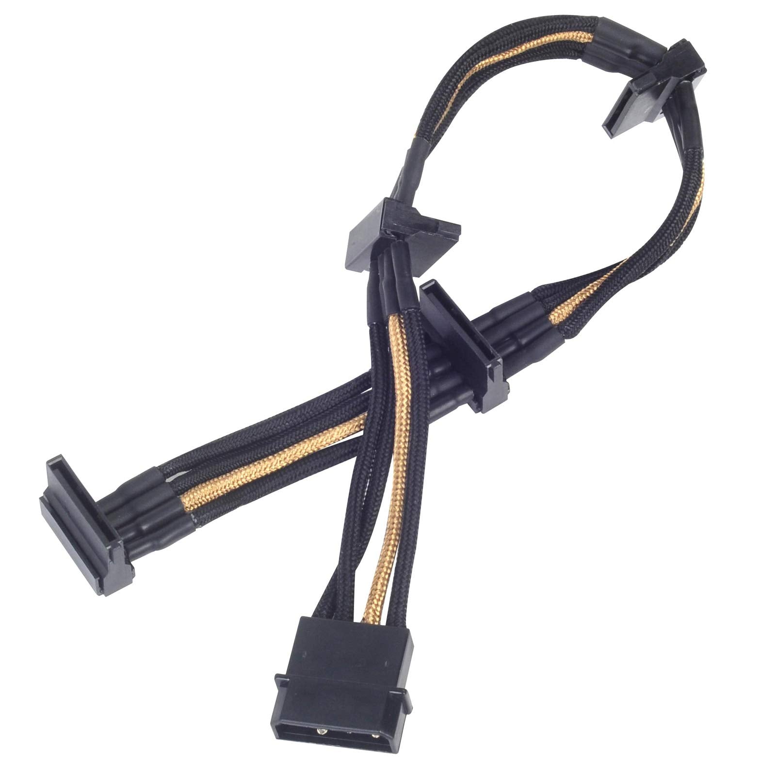 ATX 24pin to MB-24pin(300mm) Power Cable Extnede, Bicolor- Black & Gold