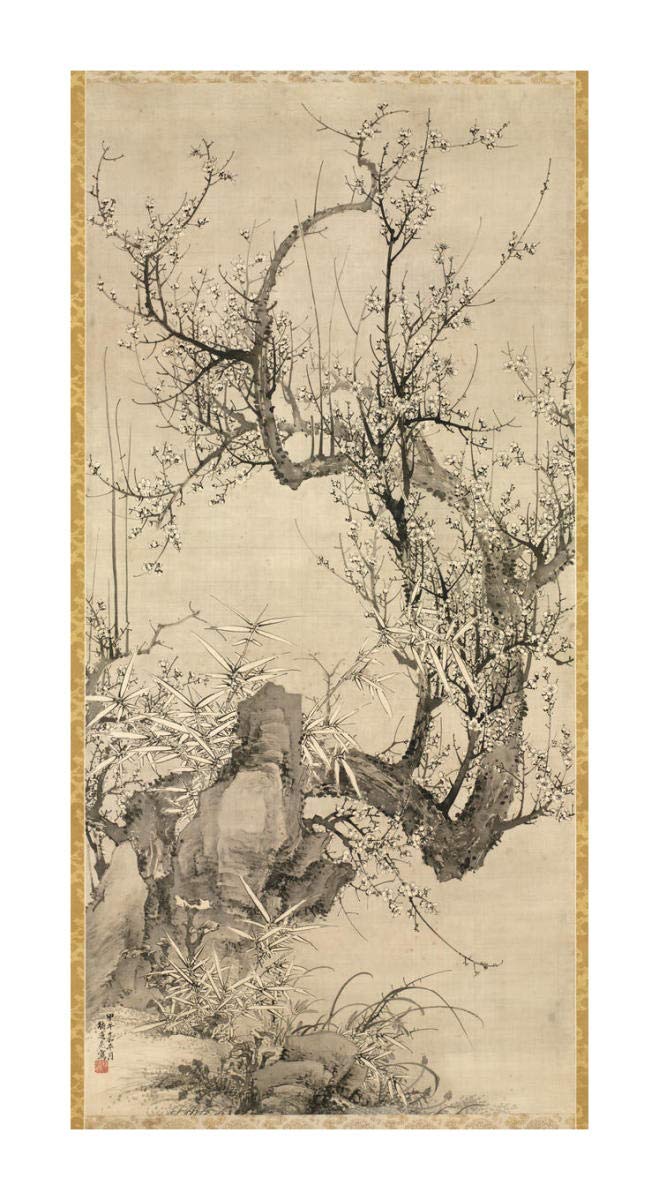 Plums, Bamboo and Orchid, 1834 -Paper Art-16.706x32”