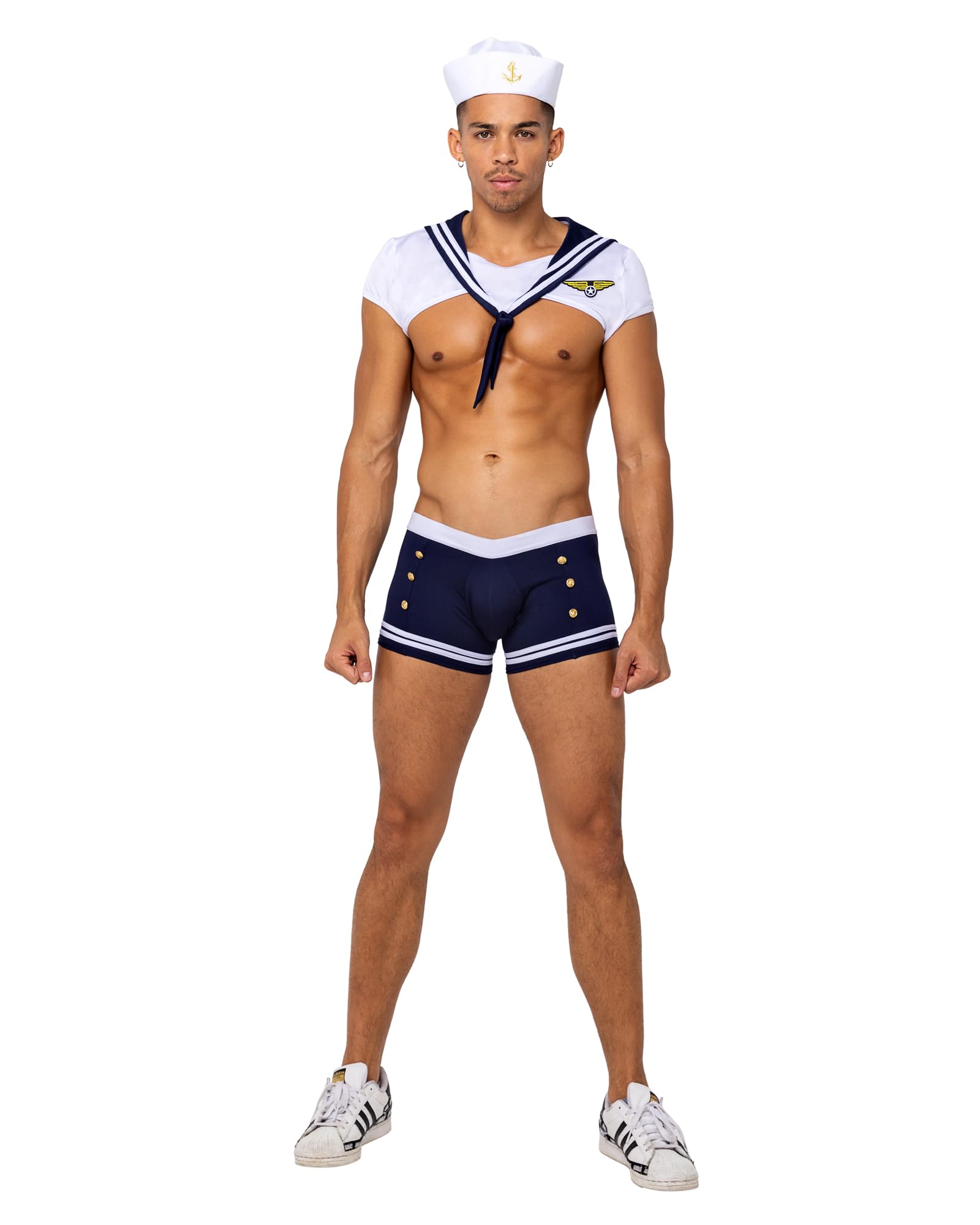 6179 - 3PC Mens Sailor Stud - Large / White/Blue
