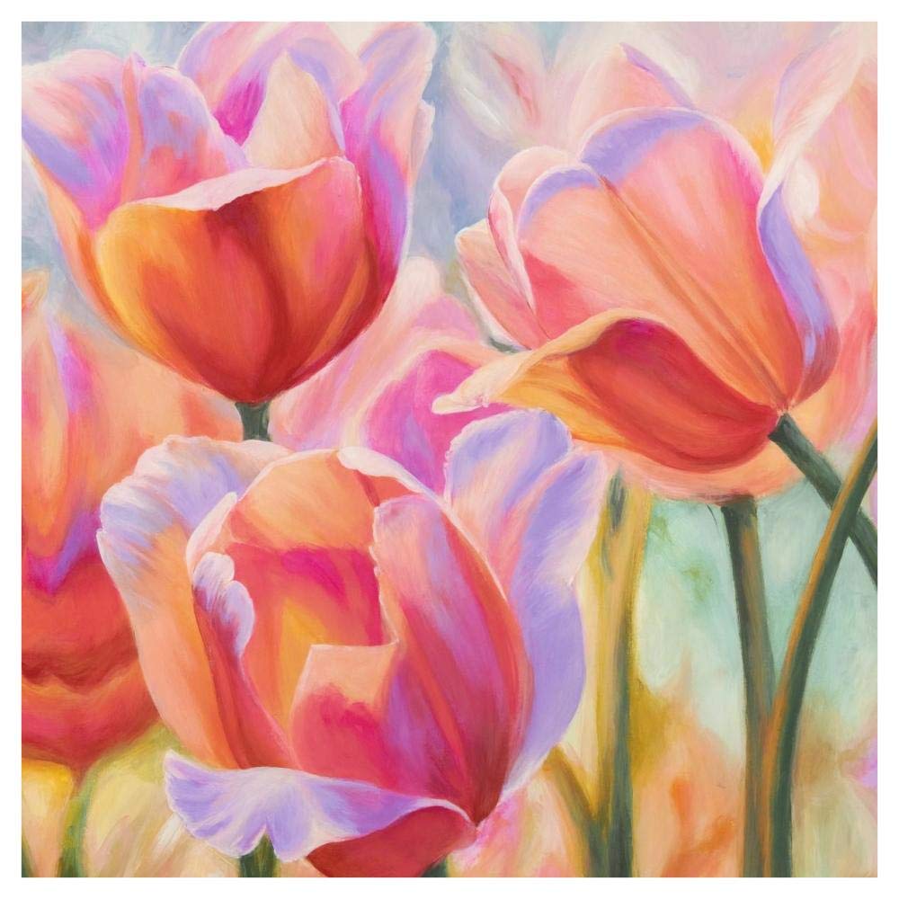 Tulips in Wonderland II-Paper Art-42x42”