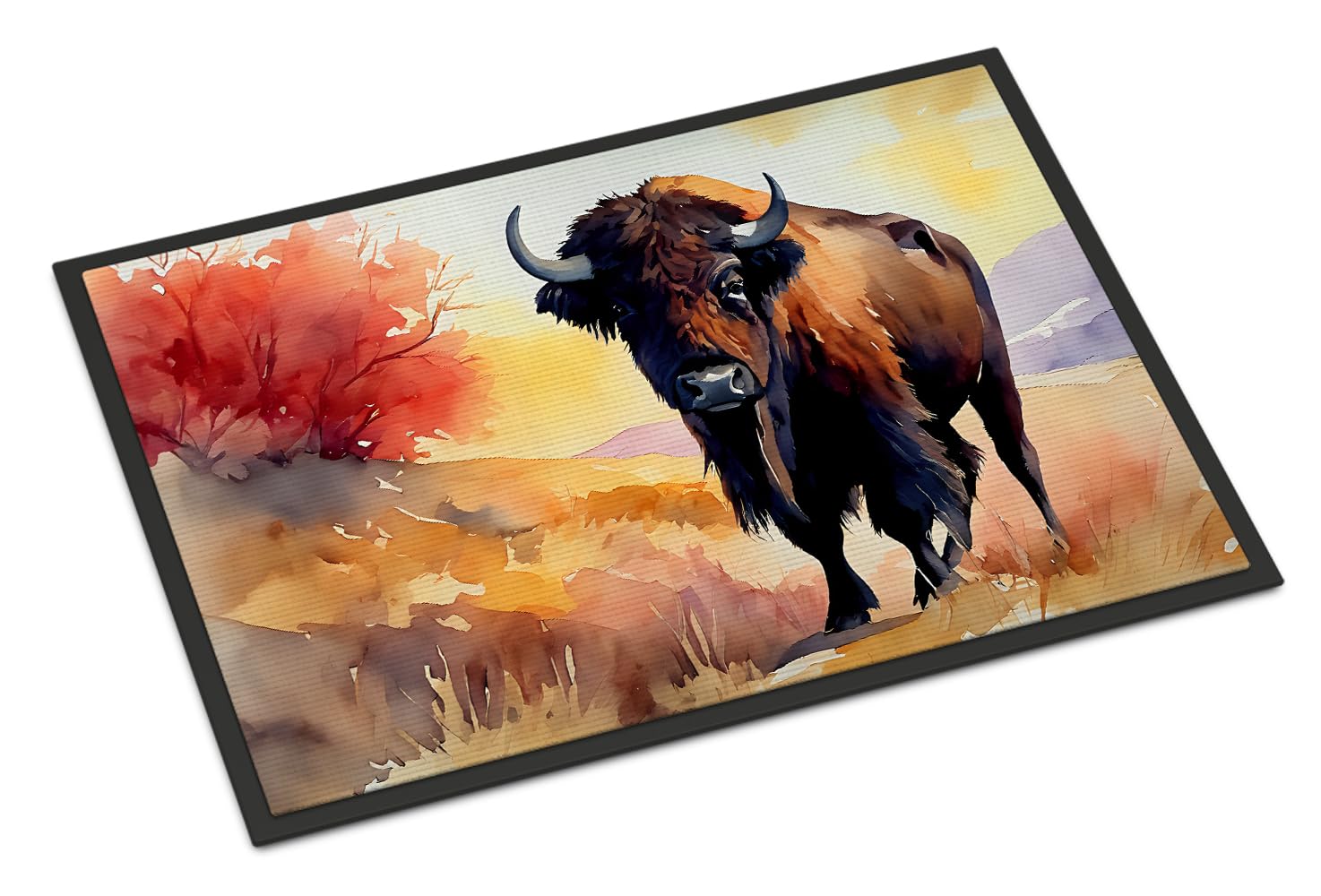 Carolines Treasures DAC2872MAT American Bison Doormat Front Door Mat Indoor Outdoor Rugs for Entryway, Non Slip Washable Low Pile, 18H X 27W