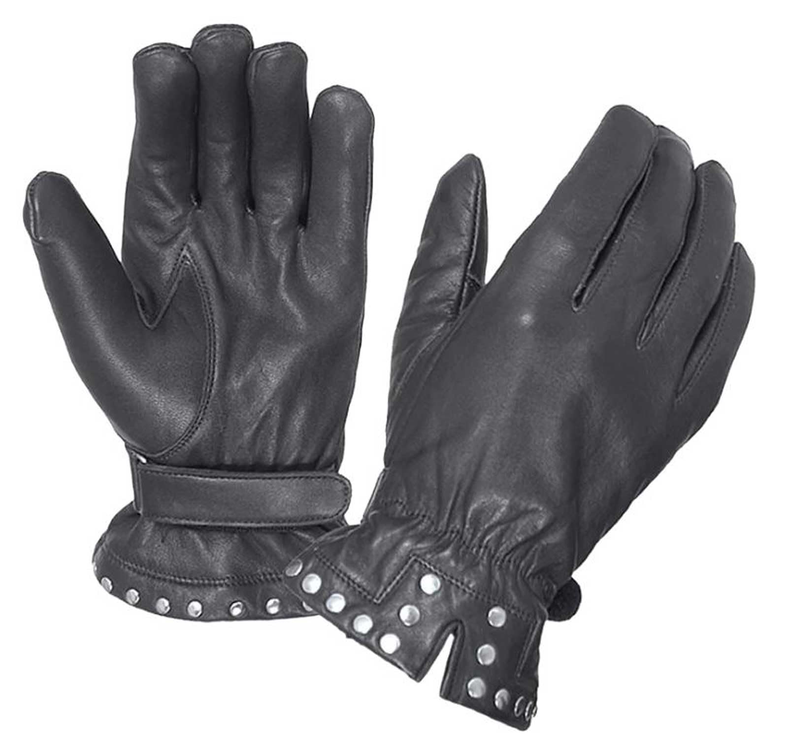 Ladies Studded Full Finger Gloves ,BLK ,XL