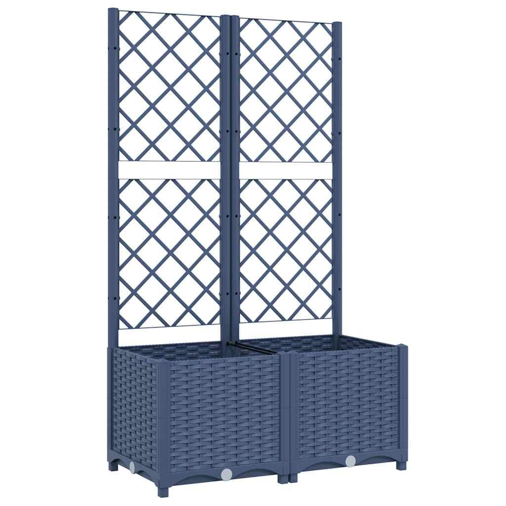 vidaXL Garden Planter with Trellis Dark Gray 31.5x15.7"x53.5" PP"