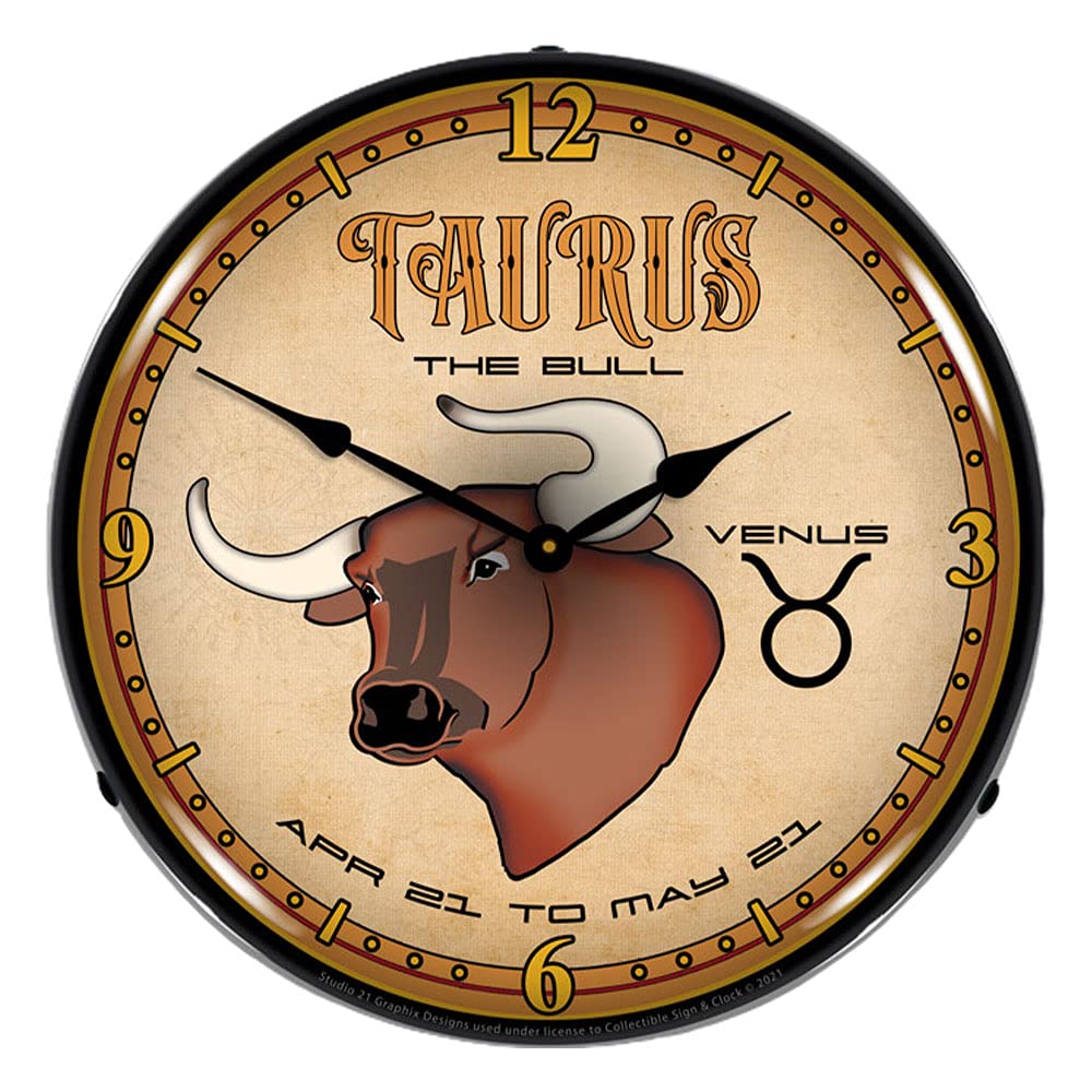 S21G12091250 Taurus clock 14 Inch Round, clock hight 4 Inch - Made in USA