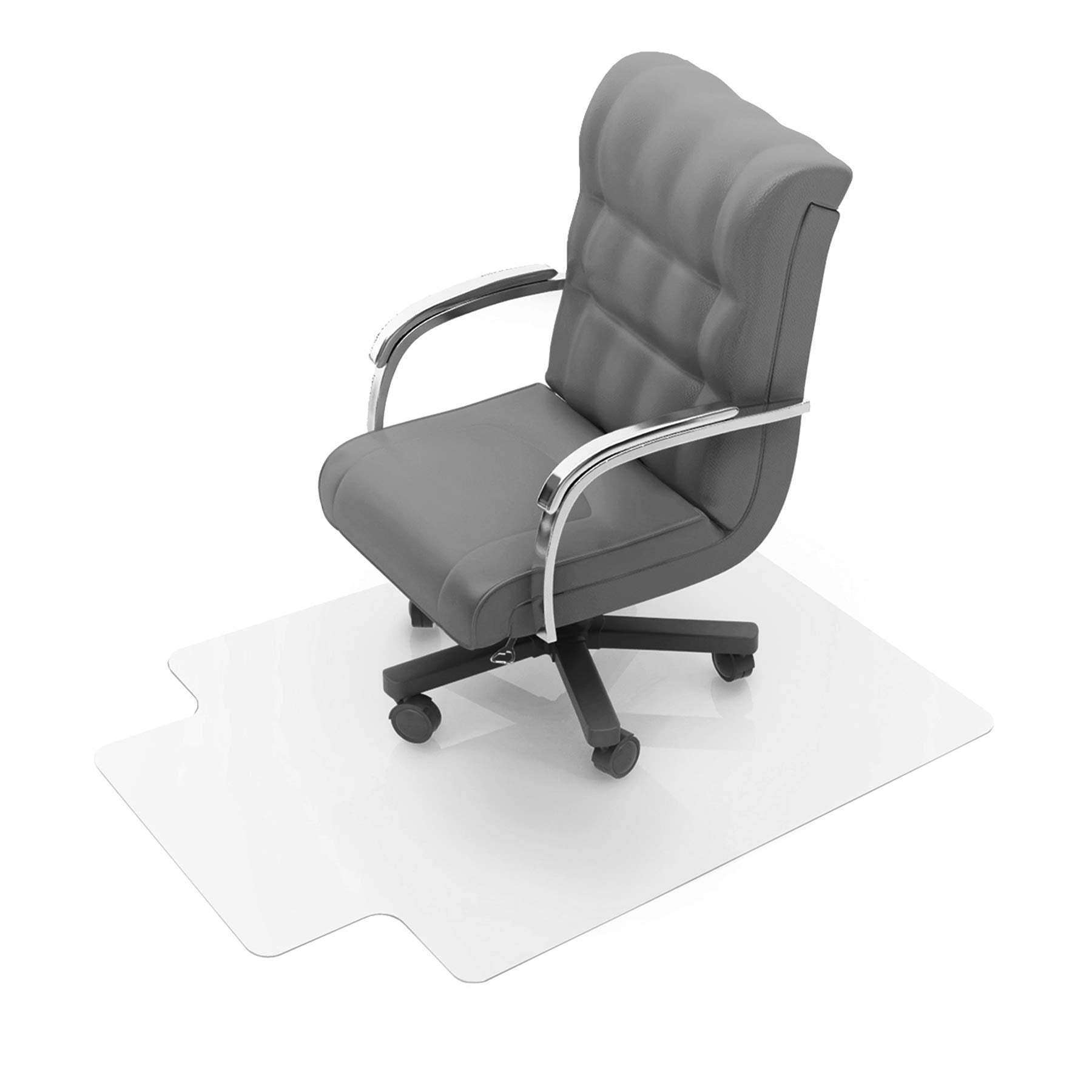 Cleartex Enhanced Polymer Lipped Chair Mat for Carpets up to 3/8 - 48″ x 51″″