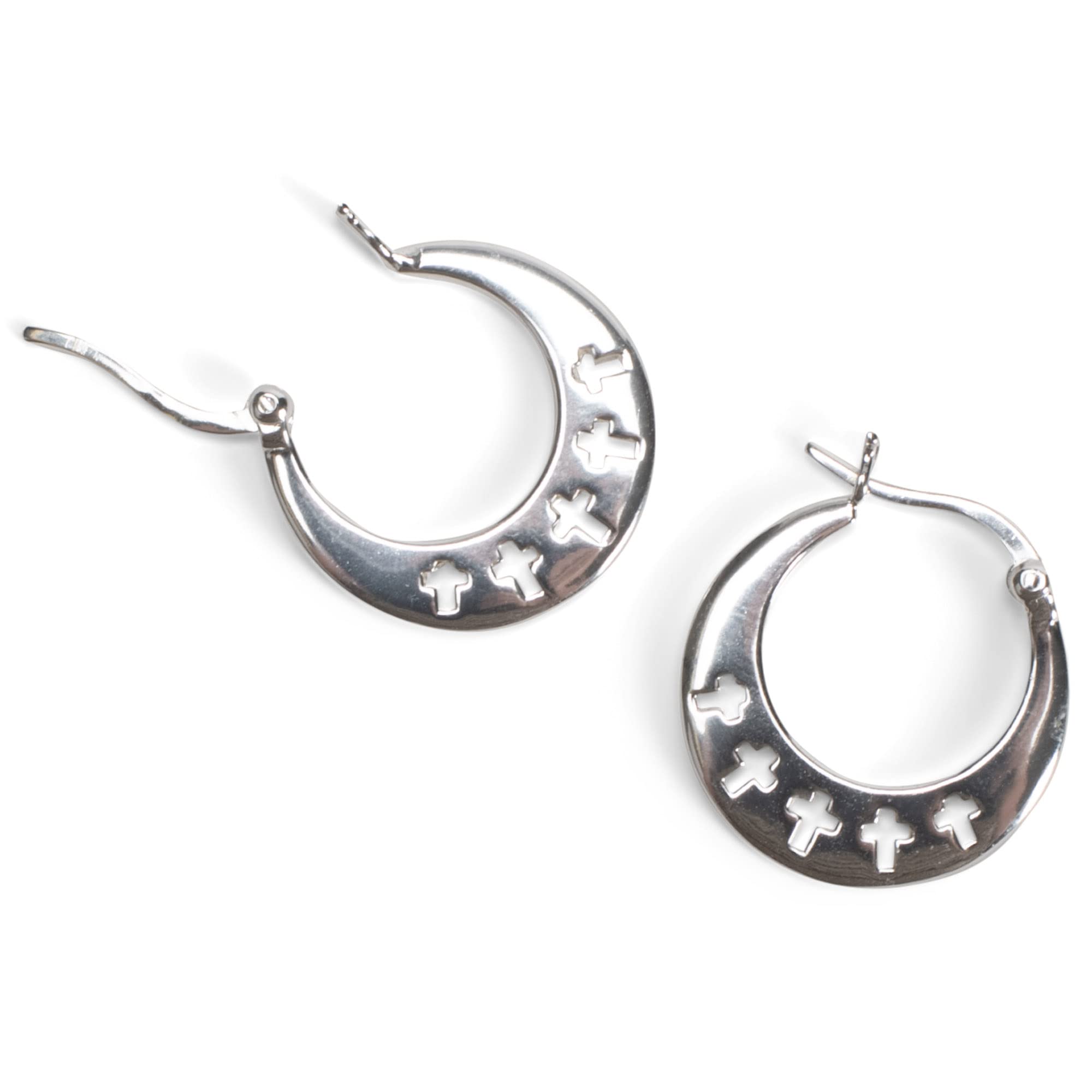 Hoop Earring With Cutout Cross