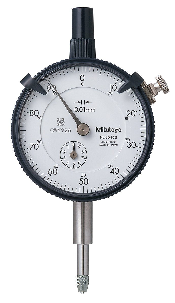 Mitutoyo 2046S, 0.01Mm X 10Mm Dial Indicator, 0-100, Lug Back, Series 2, 8Mm Stem