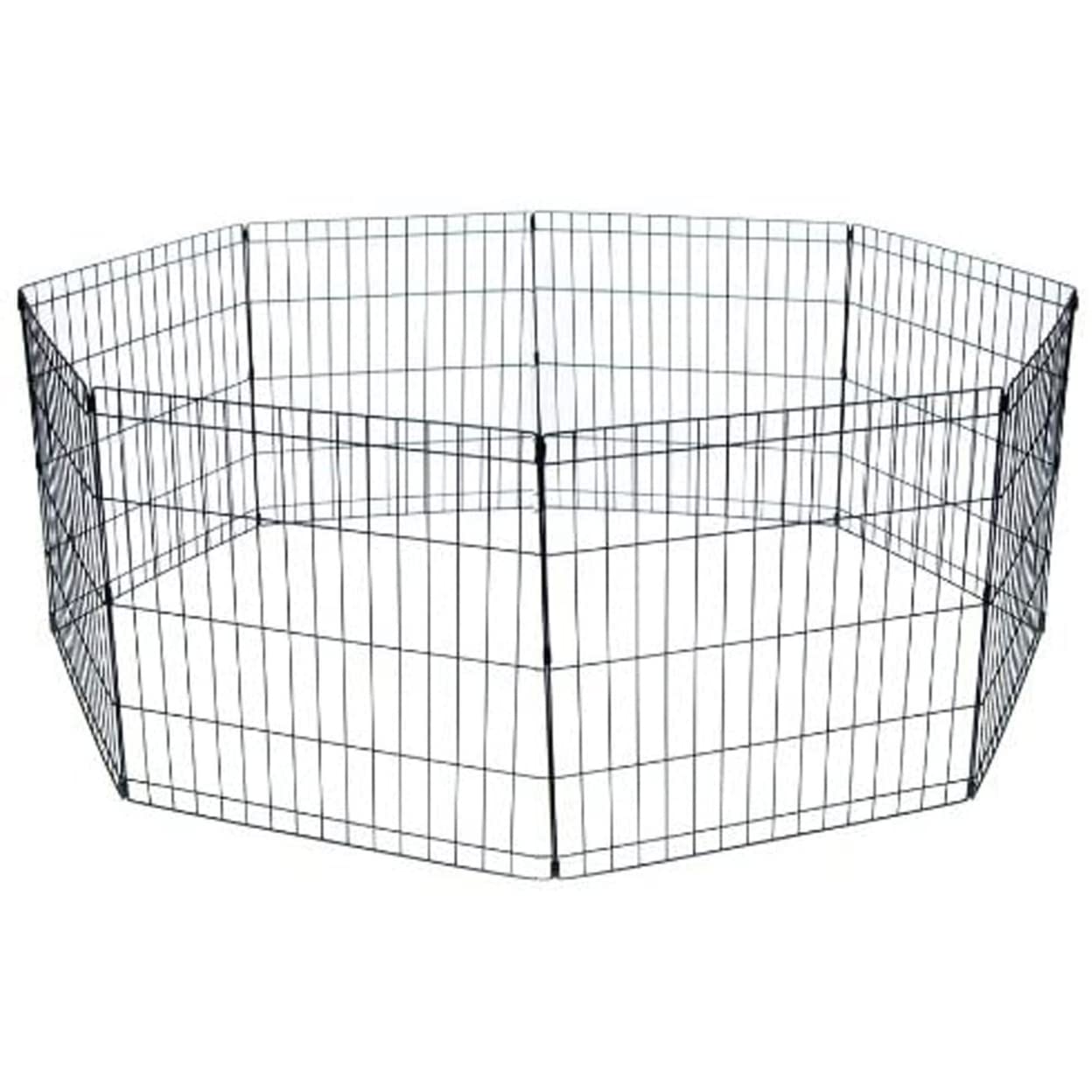 Animal Play Pen With Door 24 x 48″ - 8 Panels Black″