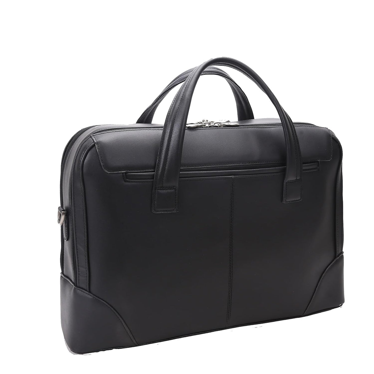 Mcklein, R Series, Harpswell, Top Grain Cowhide Leather, 17 Leather Dual Compartment Laptop Briefcase, Black (88565)