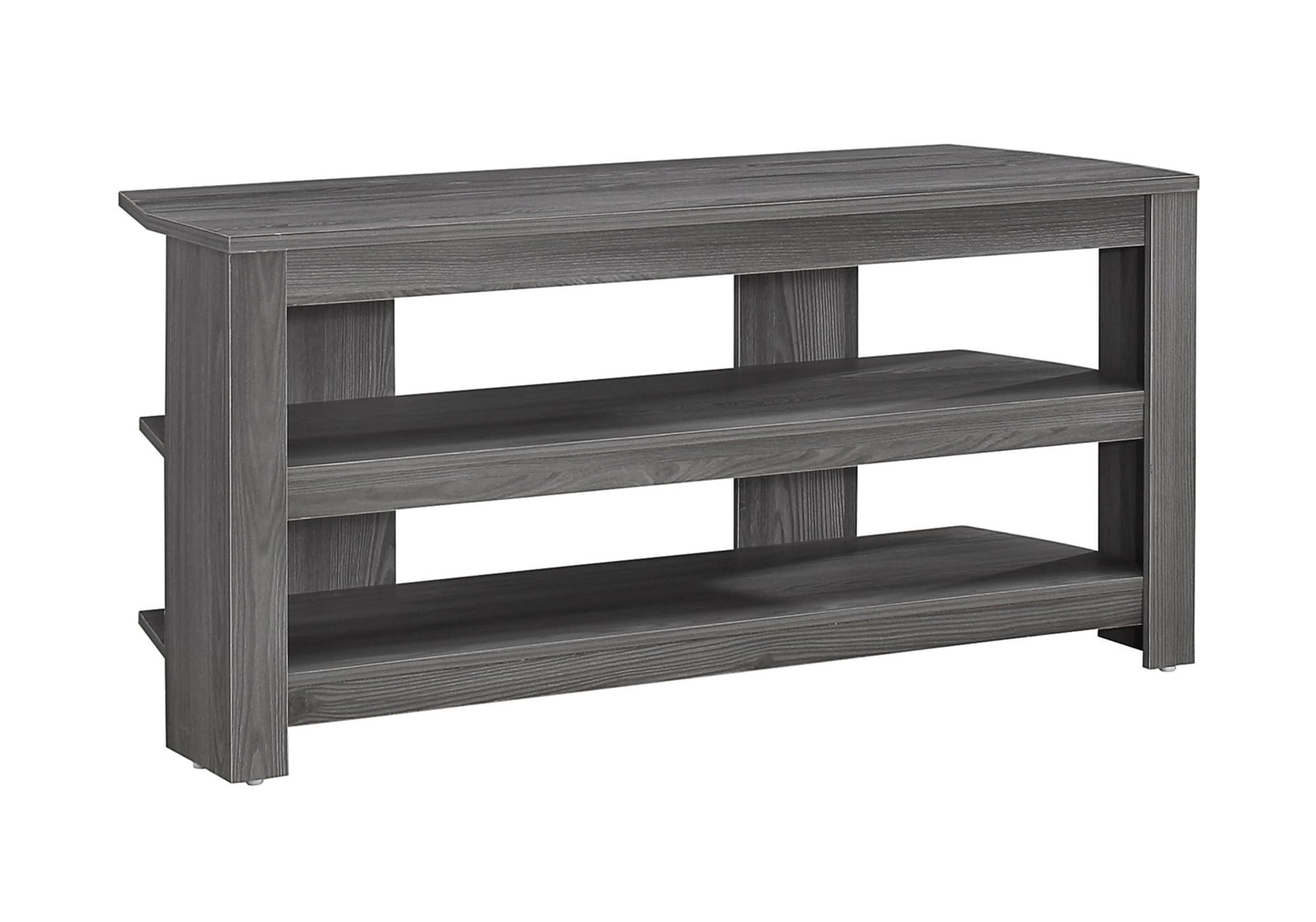 Tv Stand, 42 Inch, Console, Media Entertainment Center, Storage Shelves, Living Room, Bedroom, Laminate, Grey, Contemporary, Modern