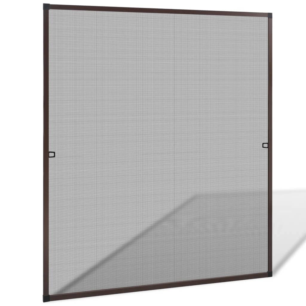 Vidaxl Insect Screen For Windows - Robust Aluminum Frame With Uv-Resistant Fiberglass Mesh, Adjustable To Any Window Size, Easy Assembly, Brown, 51.2' X 59'