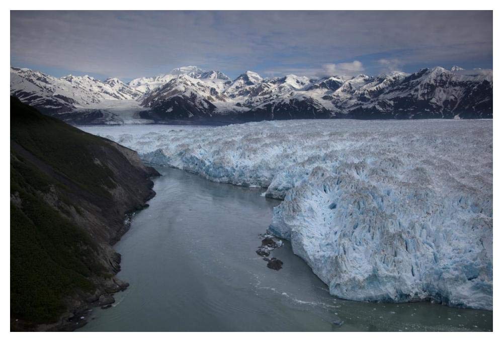 Hubbard Glacier encroaching on Gilbert Point, Wrangell-St. Elias National Park, Alaska-Paper Art-50x34”