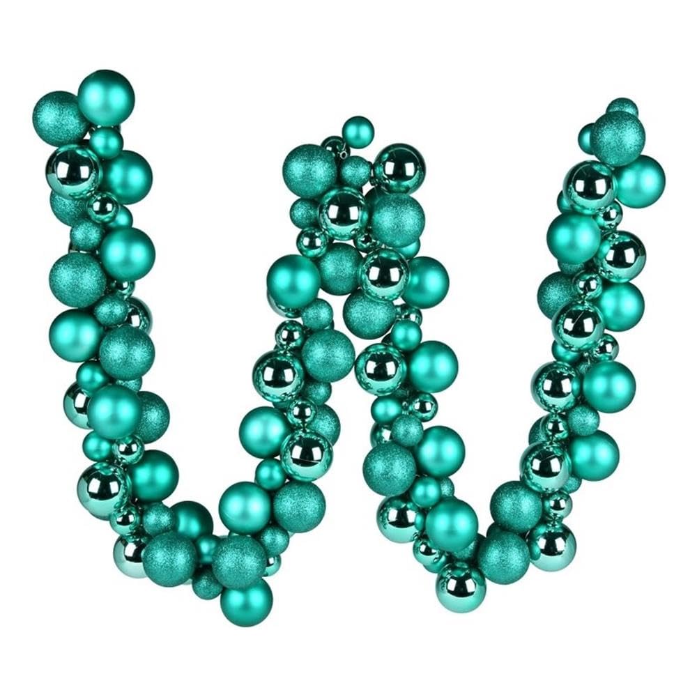 Casafoyer 6' Teal Asst Orn Ball Garland - (Pack Of 2)