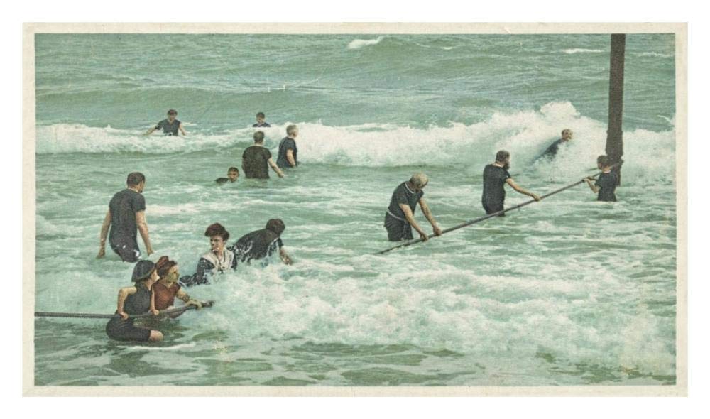 Surf Bathing, Palm Beach, Fla., 1898-Paper Art-32x19”