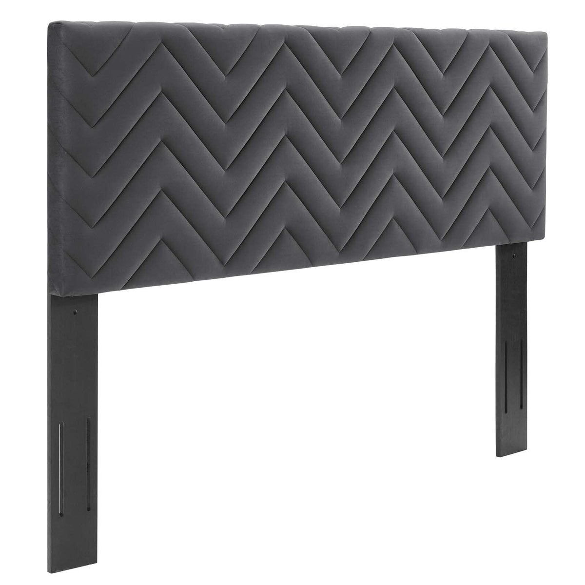 Modway Mercy Chevron Tufted Performance Velvet King/California King Headboard In Charcoal