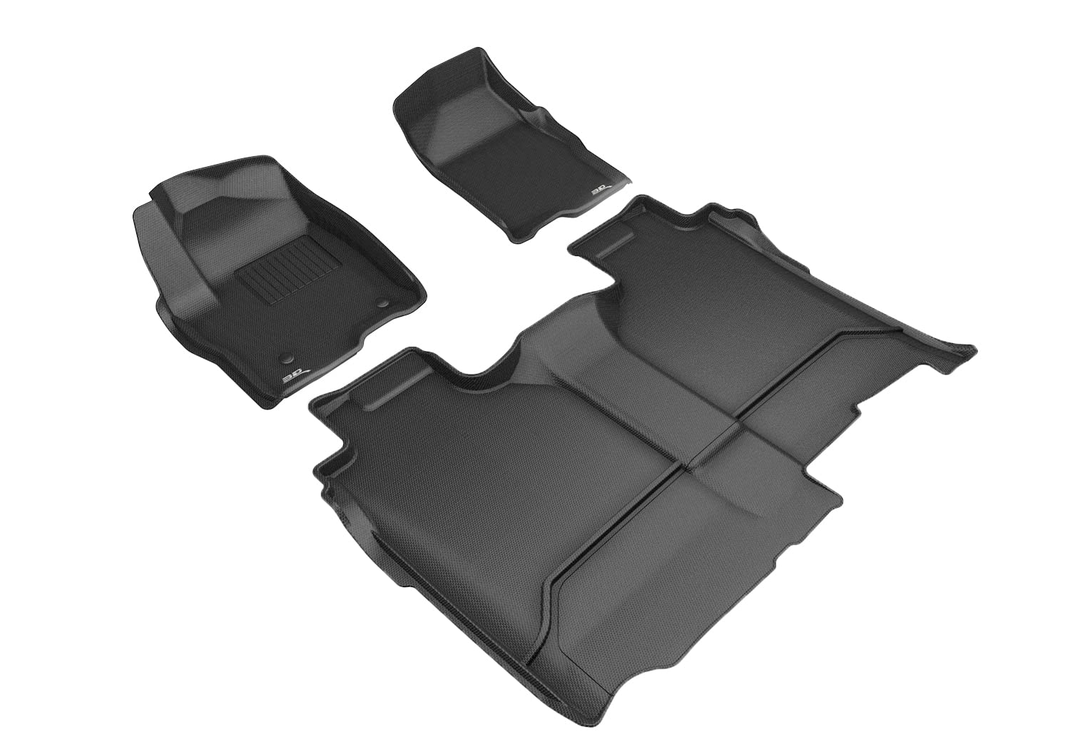 3D MAXpider GMC SIERRA 1500 / CHEVROLET SILVERADO 1500 CREW CAB 5-SEAT 2019-2022 KAGU BLACK R1 R2 (TRIM TO FIT UNDERSEAT BOX)