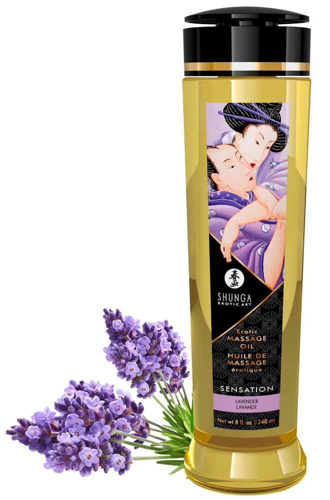 Shunga Erotic Massage Oil Sensation-Lavender 8oz
