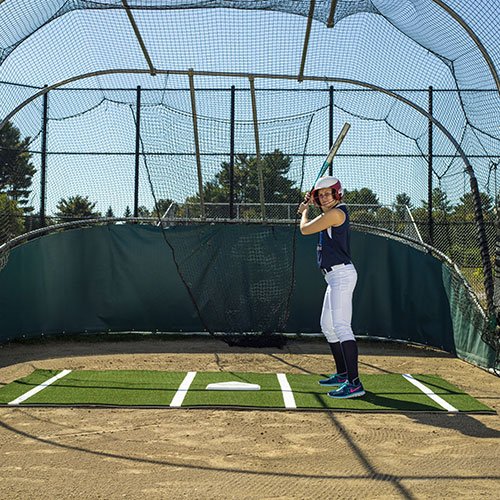 12 x 7 Green Softball Batting Mat Pro (lined)