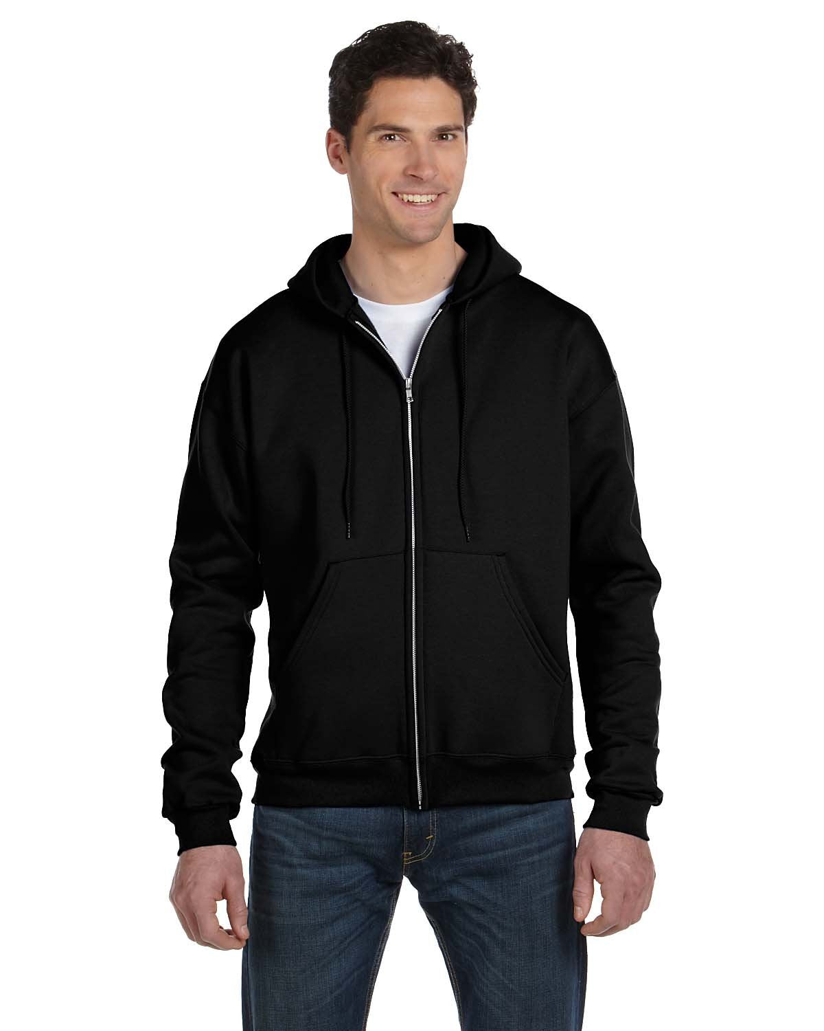 Champion Double Dry Eco Full-Zip Hooded Sweatshirt - Black, L