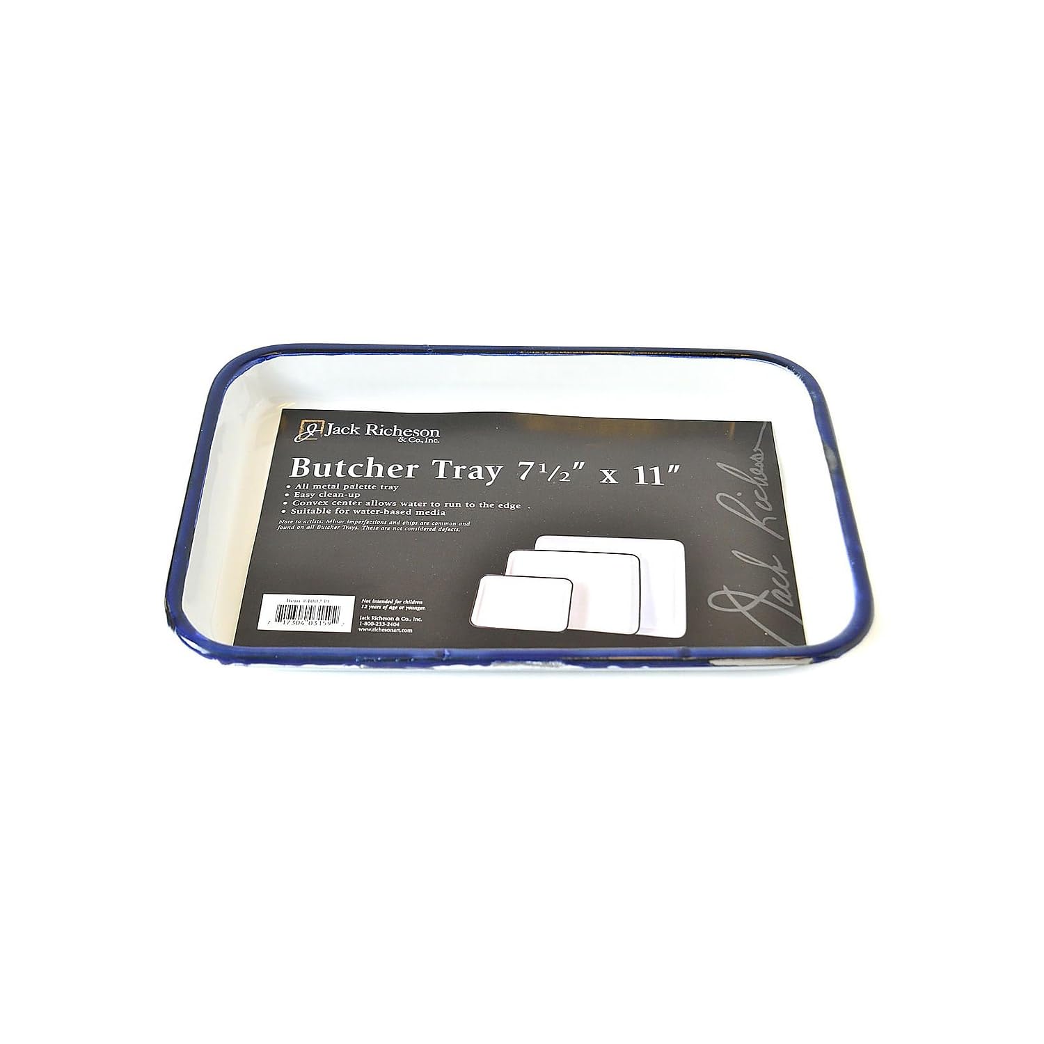 Jack Richeson Butcher Tray Palette, 7 X 11 In, Porcelain On Steel, White -