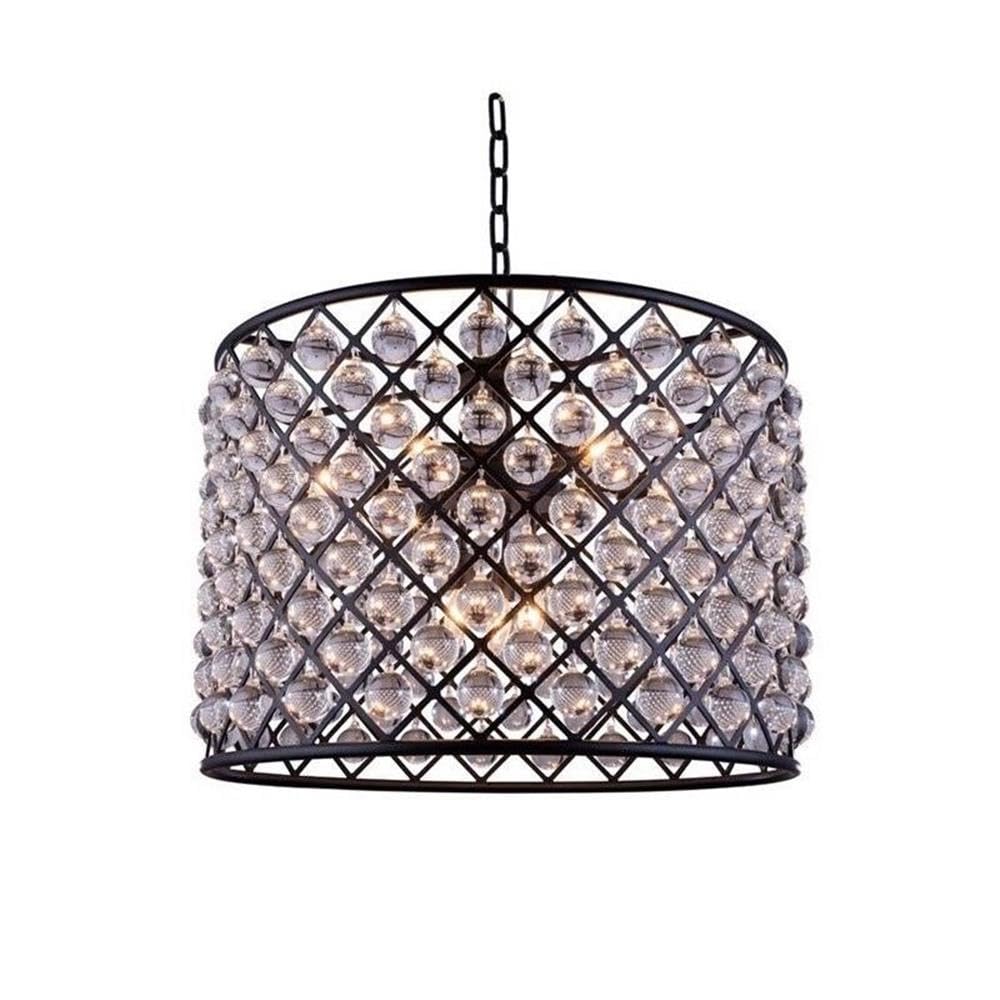 Madison 8 light Matte Black Chandelier Clear Royal Cut Crystal