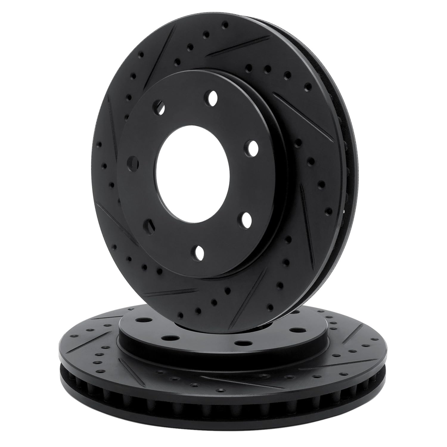 R1 Concepts Drilled and Slotted Black Disc Brake Rotor Set WHPN1-54097
