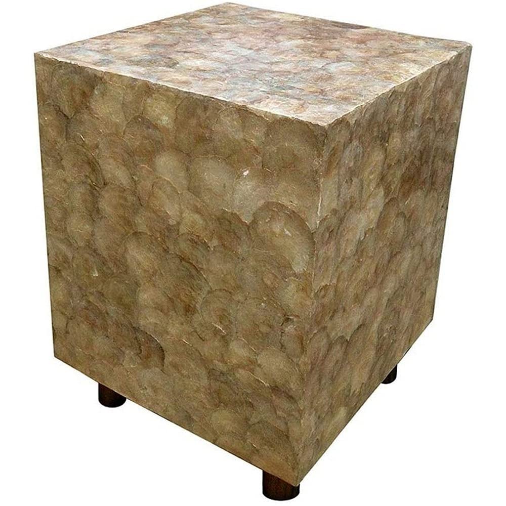 D-ART COLLECTION, INC Capiz Shell Square Stool