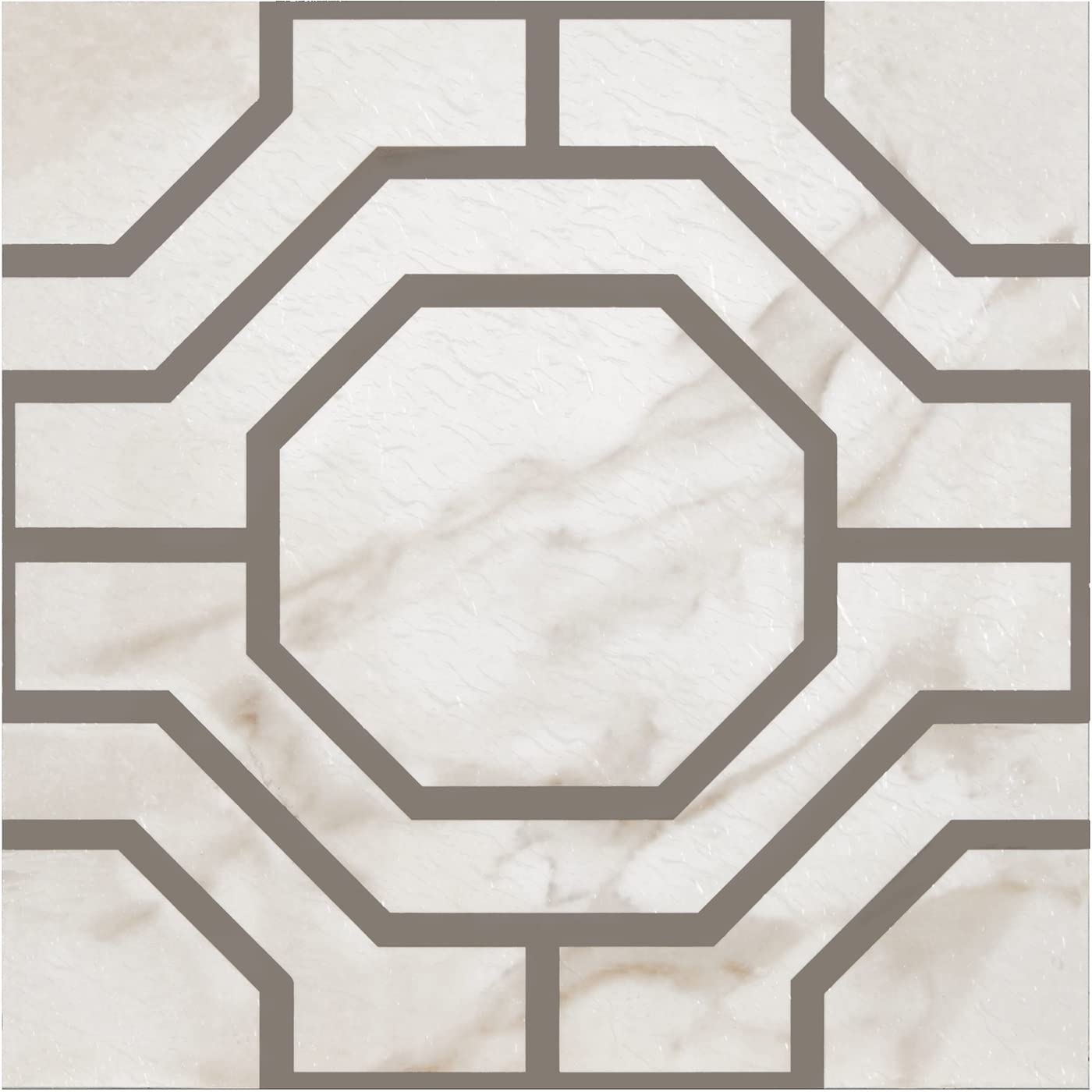Retro 12x12 Self Adhesive Vinyl Floor Tile - Octagon - 20 Tiles/20 sq. ft.