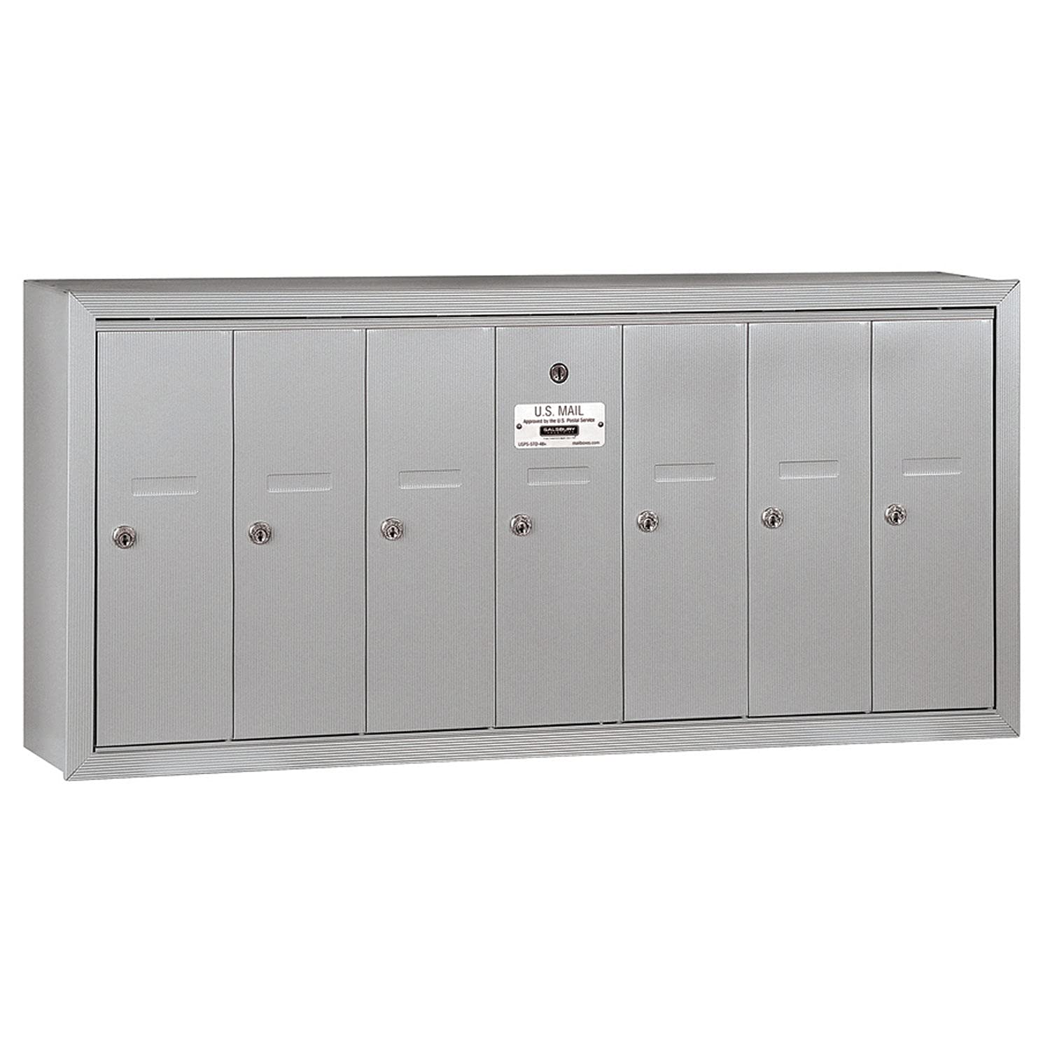 Vertical Mailbox (Includes Master Commercial Lock) - 7 Doors - Aluminum - Surface Mounted - Private Access