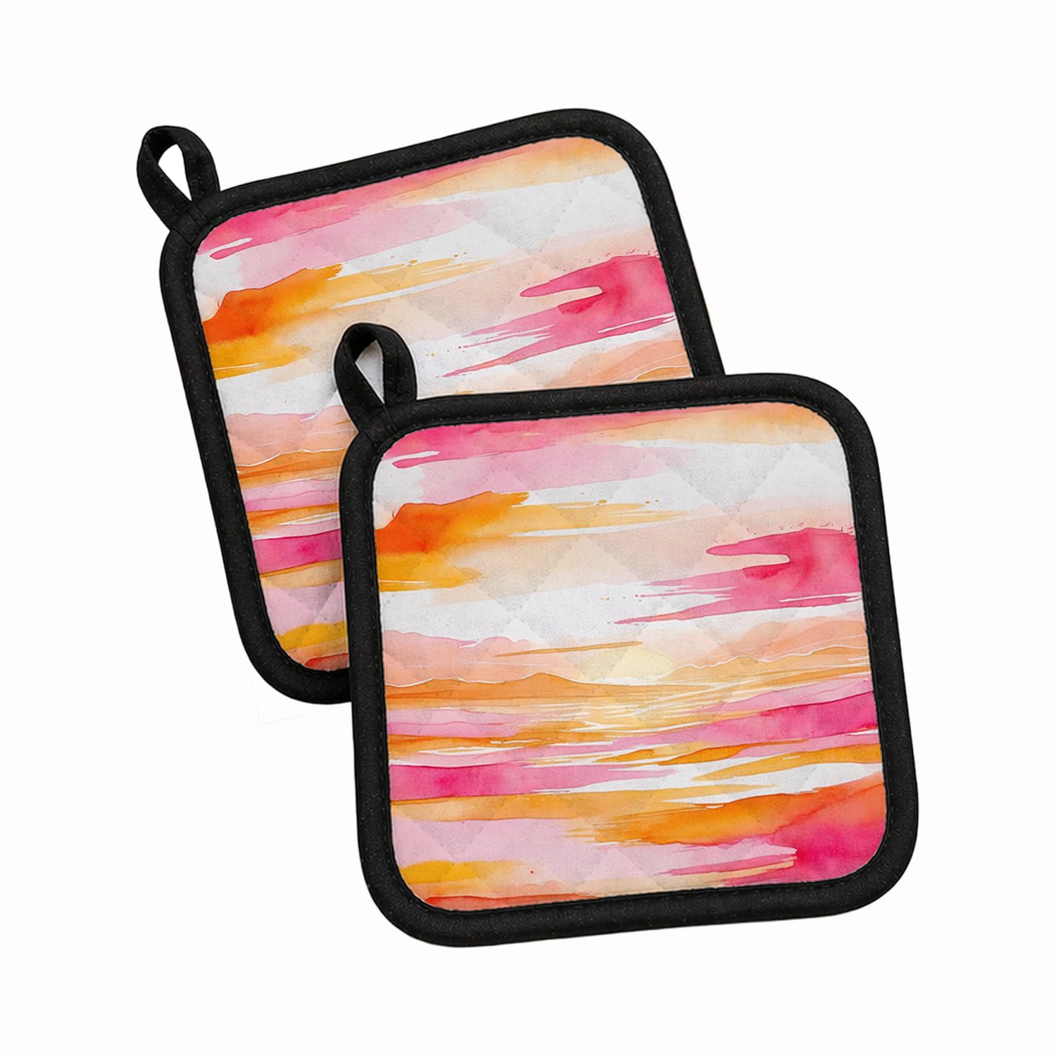 Carolines Treasures Lesbian and Limitless Pride Pot Holder Set of 2 Heat Resistant Quilted Hot Pads 7.5 x 7.5 Inch, Insulated Kitchen Trivets for Cooking & Baking
