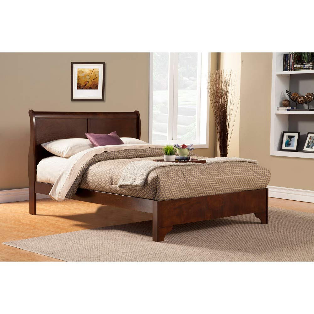 Benjara Benzara Classy Wooden Queen Size, Brown,