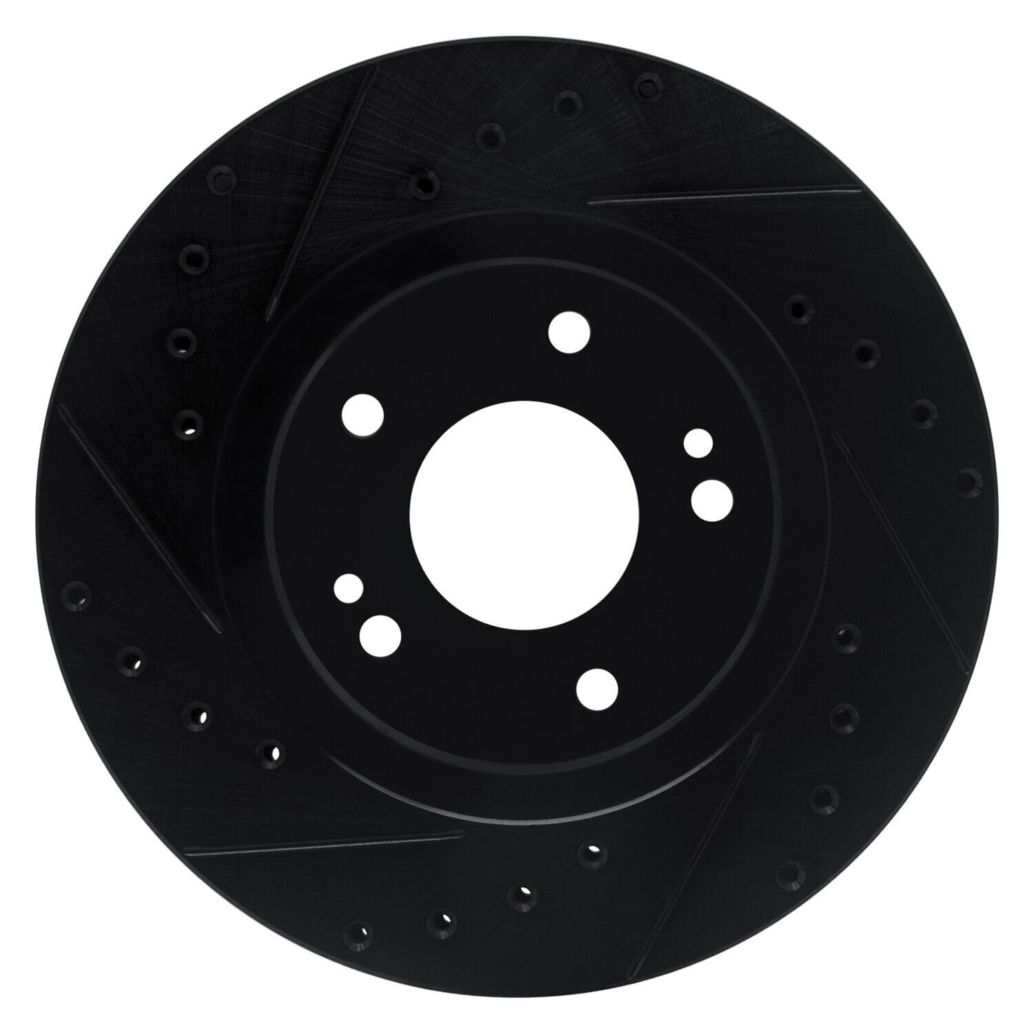 R1 Concepts Brake Rotor Drilled and Slotted Black ECB-72014L