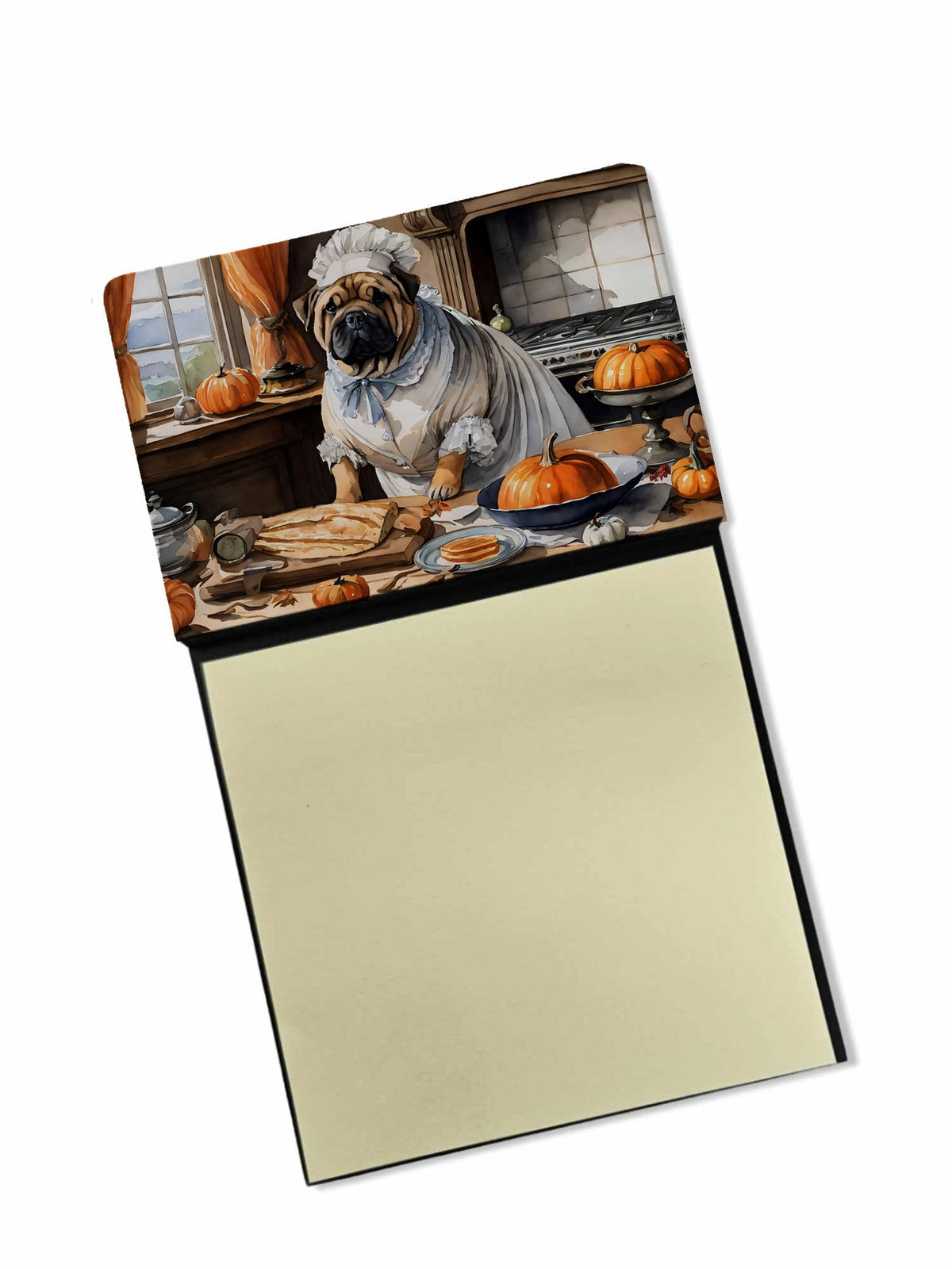 Shar Pei Fall Kitchen Pumpkins Sticky Note Holder