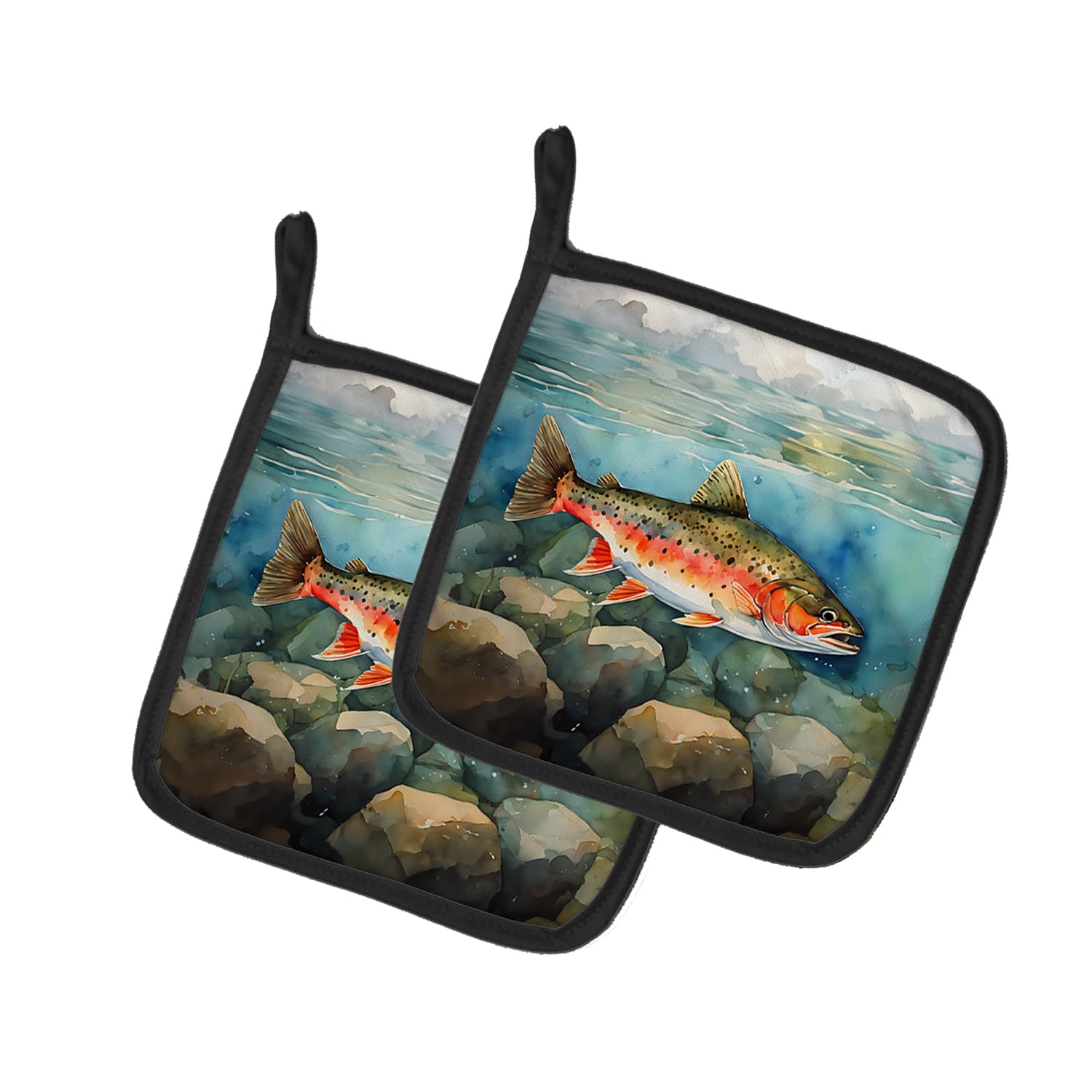 Brook Trout Pair of Pot Holders