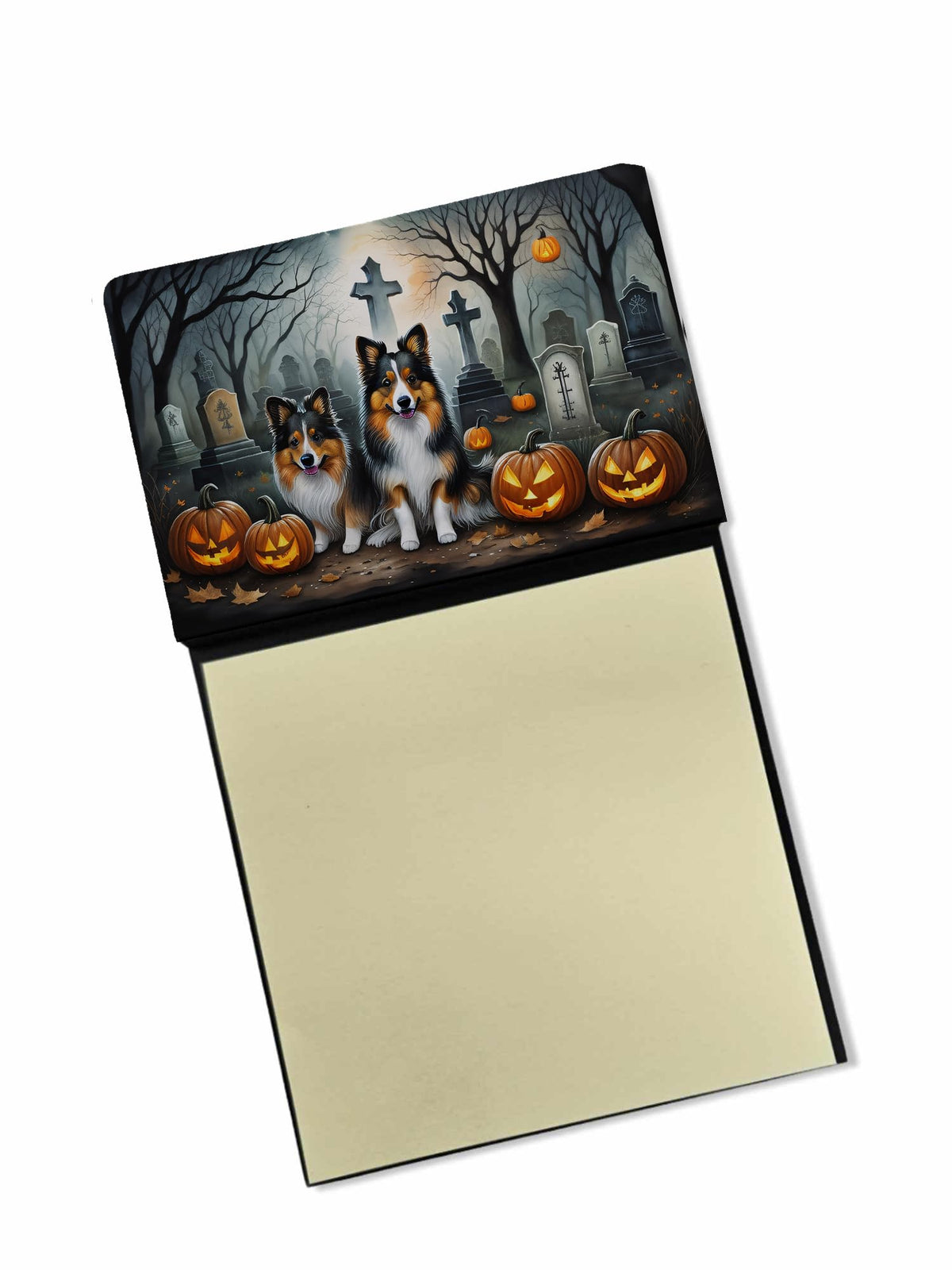 Sheltie Spooky Halloween Sticky Note Holder