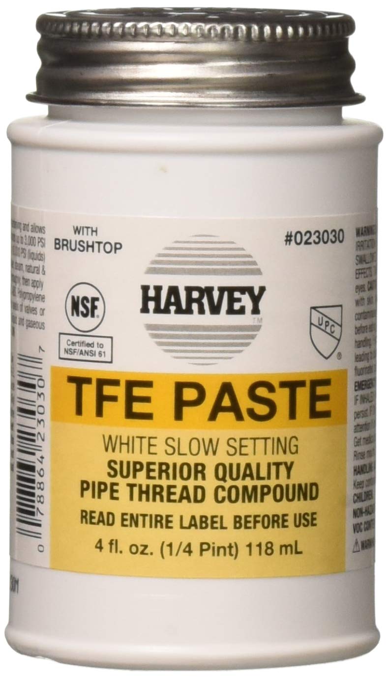 Harvey 23030 Oatey 0 Pipe Thread Compound 4 Oz Brush Top Plastic Jar Liquid Paste 14 Pint White