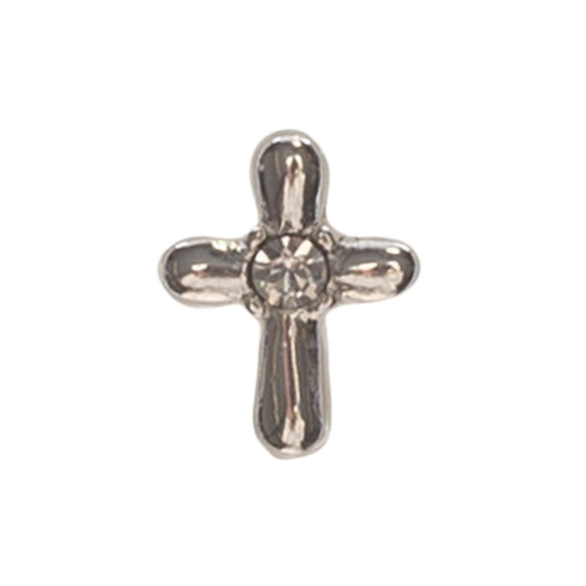 Silver Plated Petal Cross Earrings