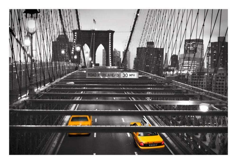 Taxi on Brooklyn Bridge, NYC-Paper Art-26x18”