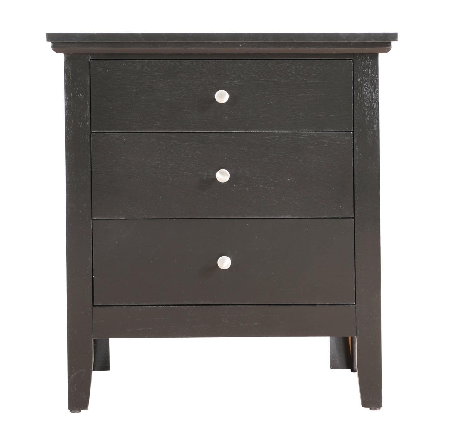 Hammond 3-Drawer Black Nightstand (26 in. H x 18 in. W x 24 in. D)