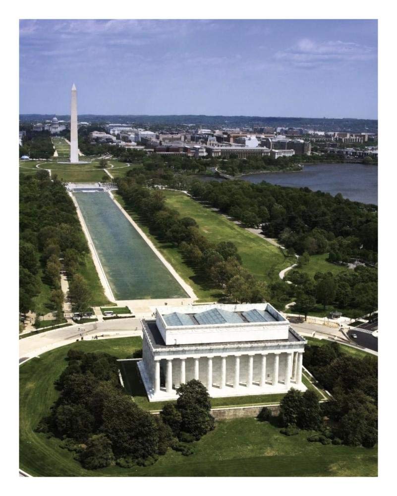 National Mall, Lincoln Memorial and Washington Monument, Washington D.C. - Vintage Style Photo Tint Variant-Paper Art-20x26”