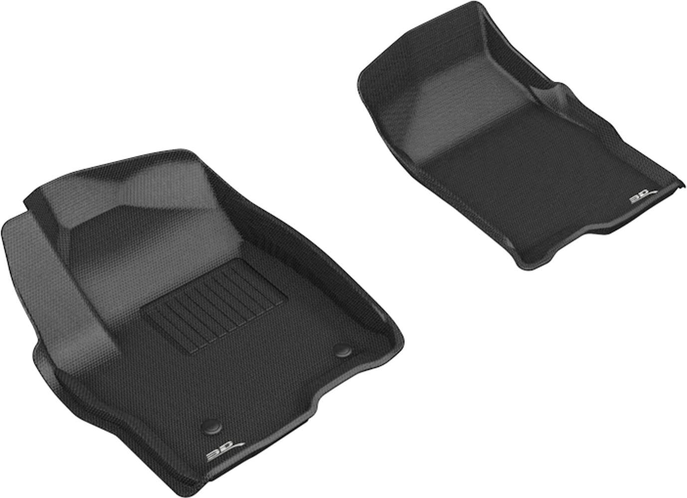3D MAXpider GMC SIERRA 1500 / CHEVROLET SILVERADO 1500 DOUBLE / CREW BUCKET SEATS 2019-2022 KAGU BLACK R1 (2PCS DESIGN)