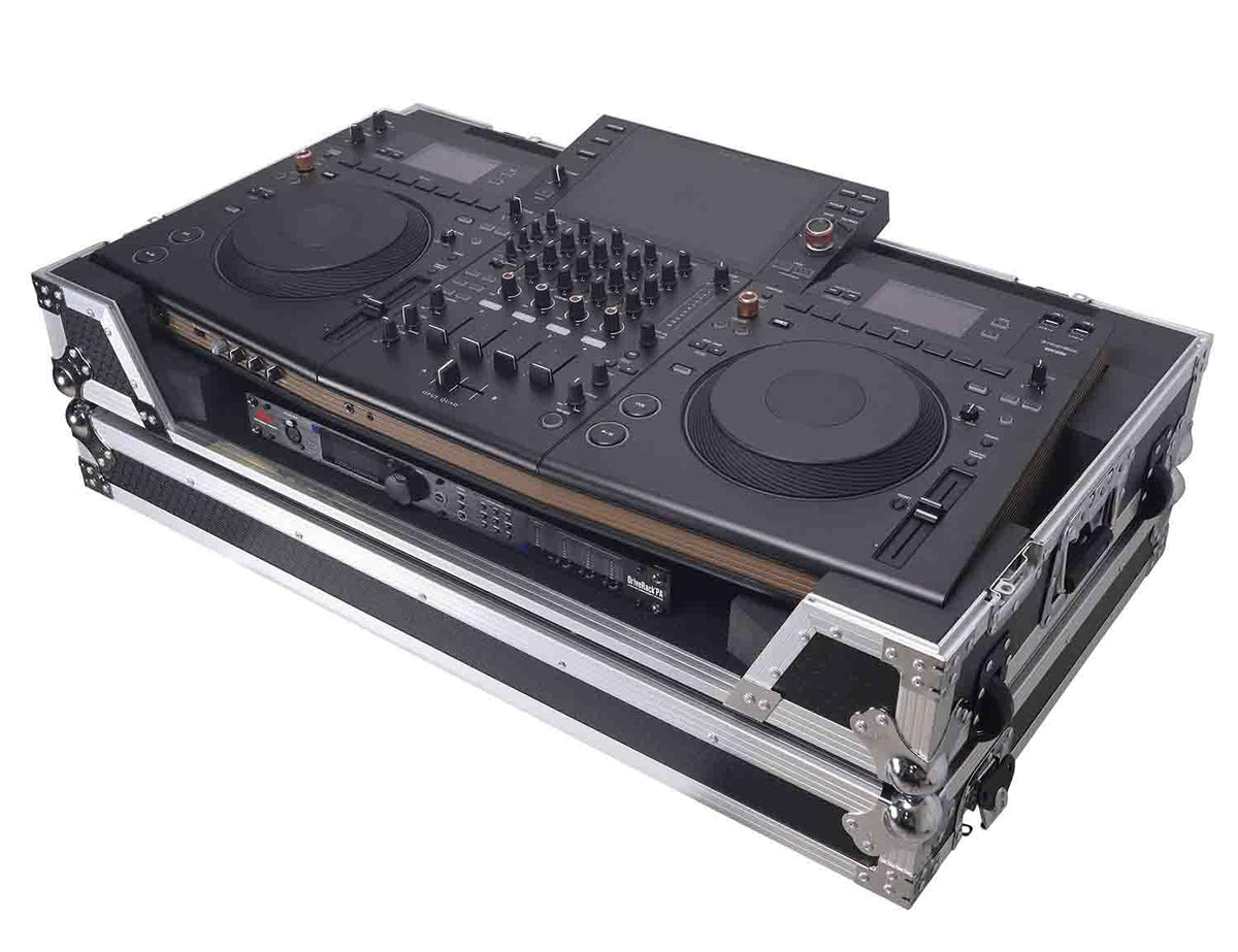 Prox Xs-Opusquadw Ata Flight Style Road Case For Pioneer Opus Quad Dj Controller With 1U Rack Space And Wheels