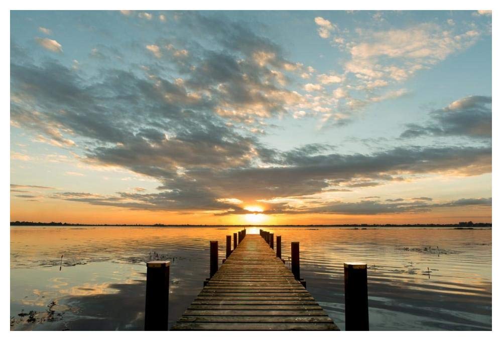 Morning Lights on a Jetty-Paper Art-50x34”