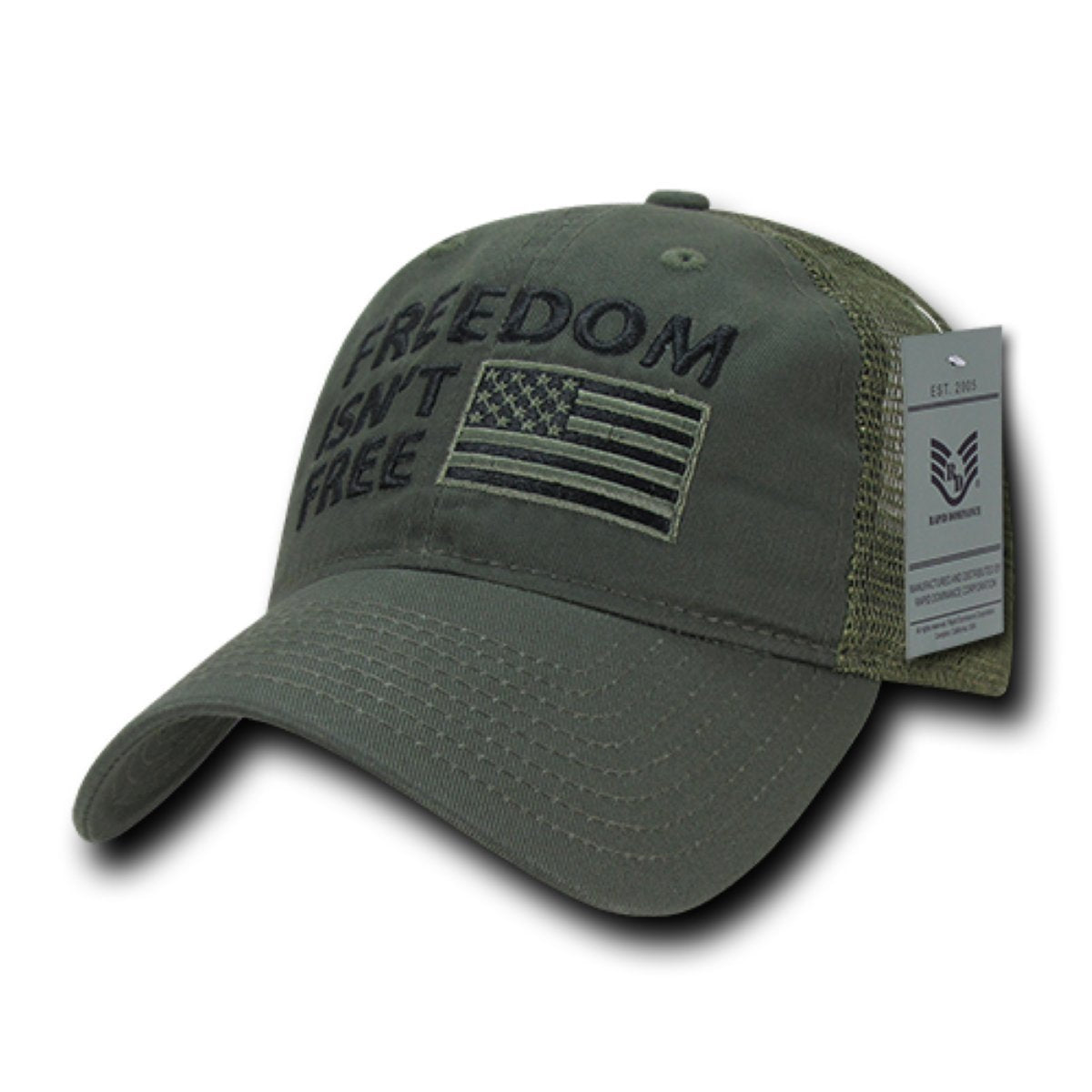 Relaxed Trucker USA Cap, Freedom, Olive